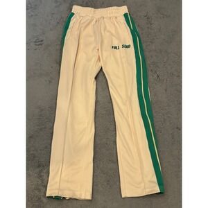 Full Send Nelk Track Pants Cream Green Yellow Striped Mens Small Zippers